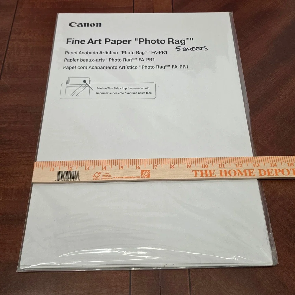Canon Fine Art Paper 13x19 White Photo Rag II FA-PR1 5 Sheets Inkjet Printing